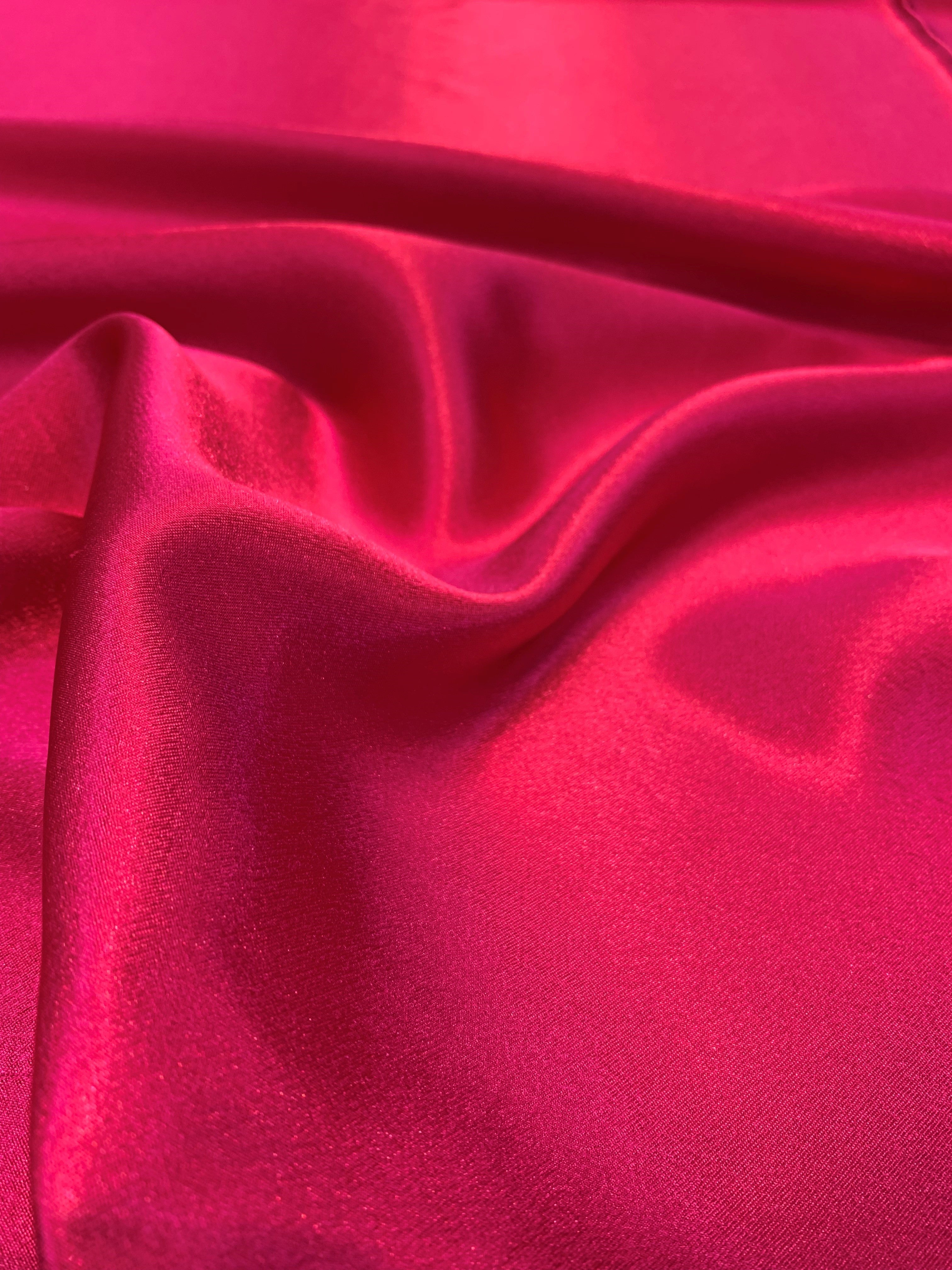 Crepe Back Satin Bridal Fabric Drapery Soft 60 inch Inches by The Yard (Fuchsia), Pink