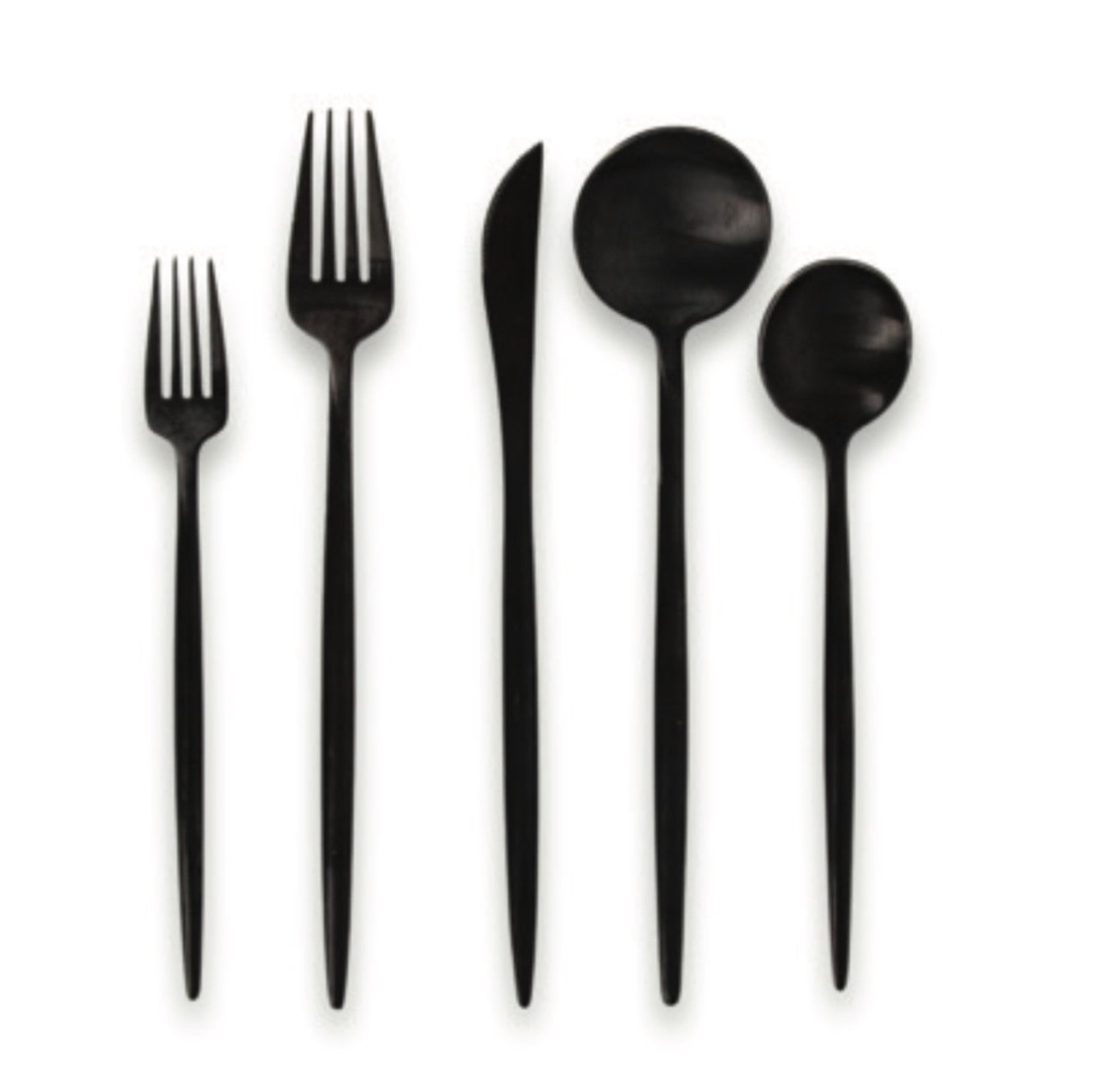 Dual All Black Flatware - Set of 10